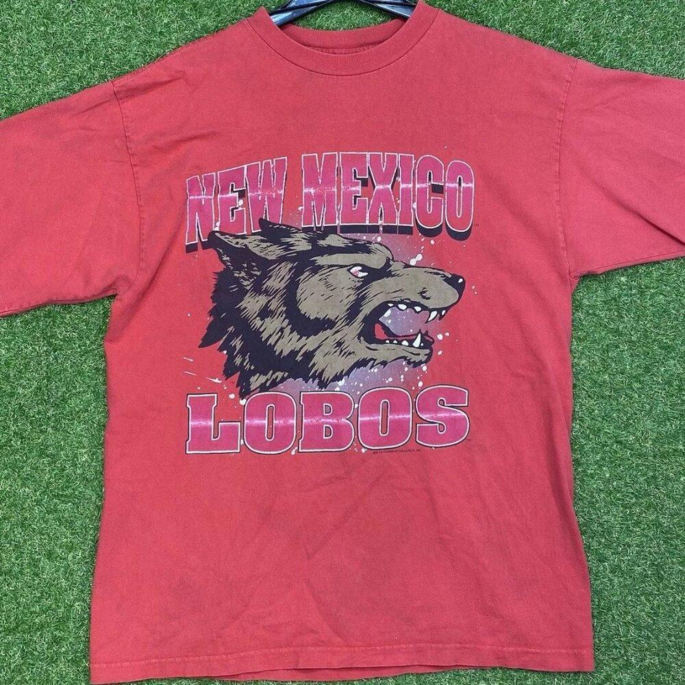 Retro New Mexico Lobos Shirt Red Tee Usa Made Single Shirt Red